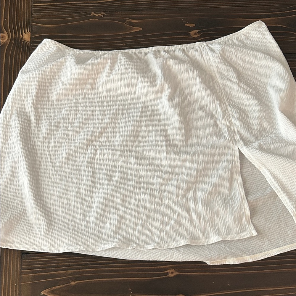 White Coverup Skirt with Side Slit